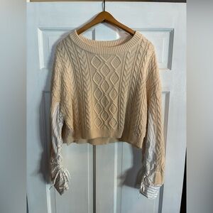 Women’s Altar'd State Beige Cable Knit Sweater Size Small